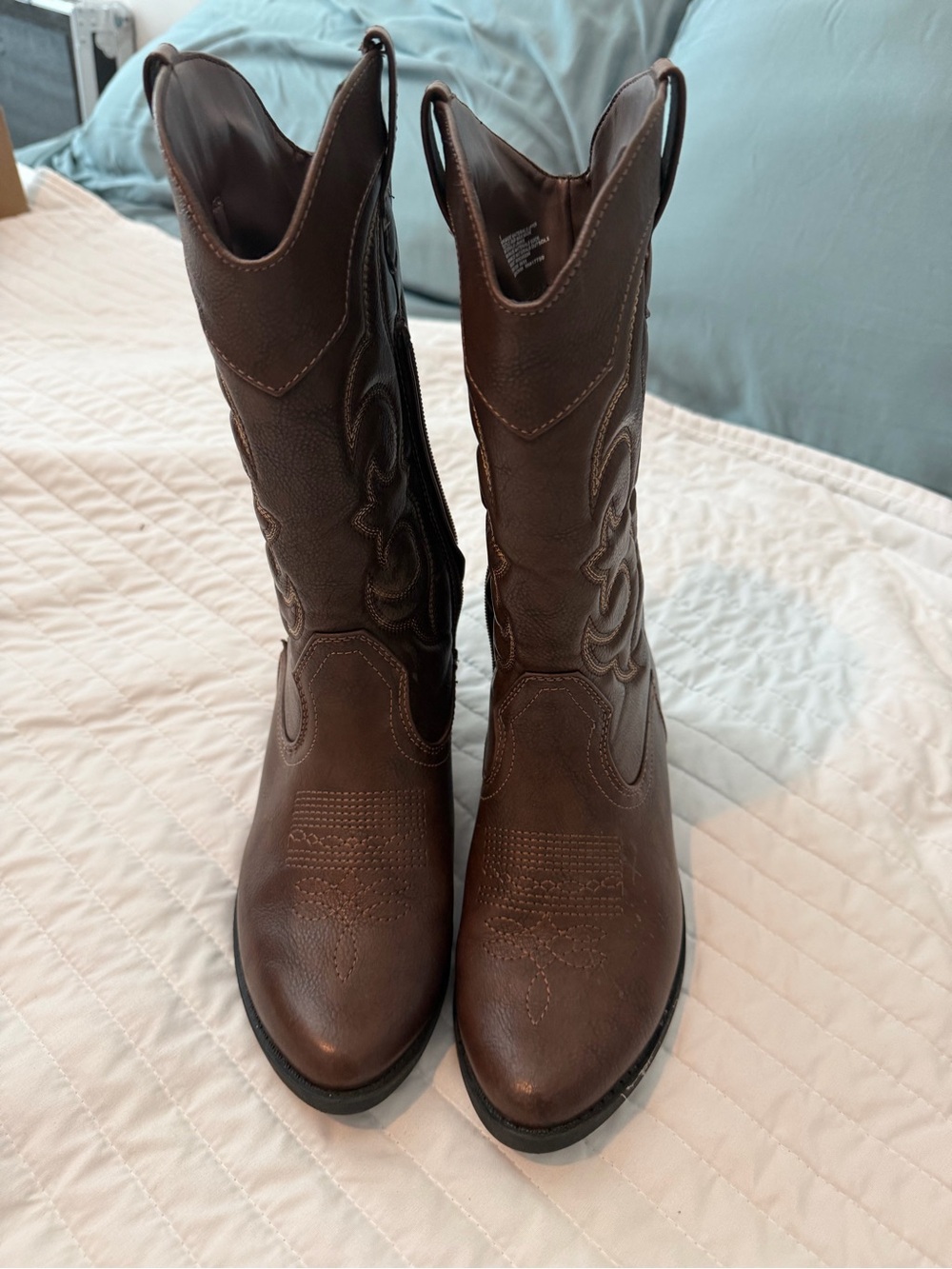 Cat & Jack Brown Western-Style Kids' Lace-Up Boots